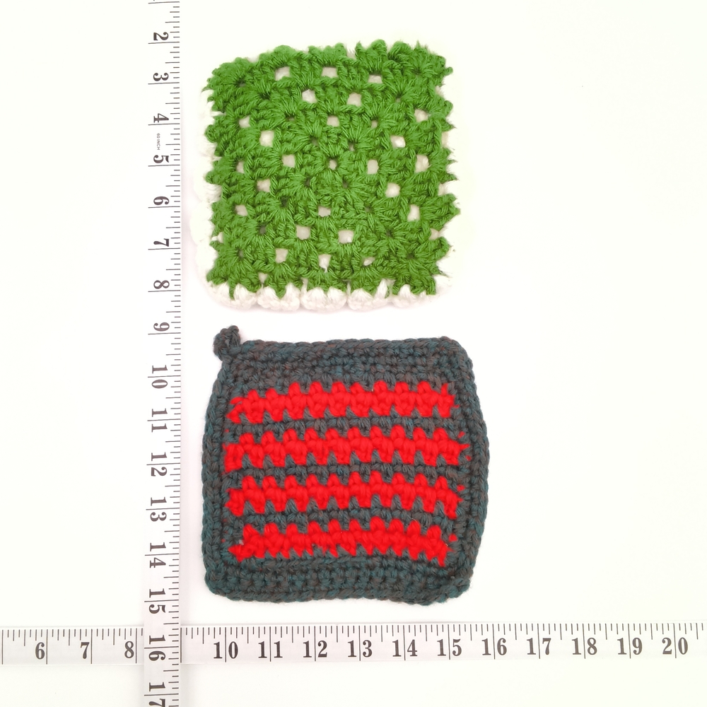 Vintage Style Crochet Potholders - Colorful Handmade Hot Pads, Set of 5 - Picture 3 of 9